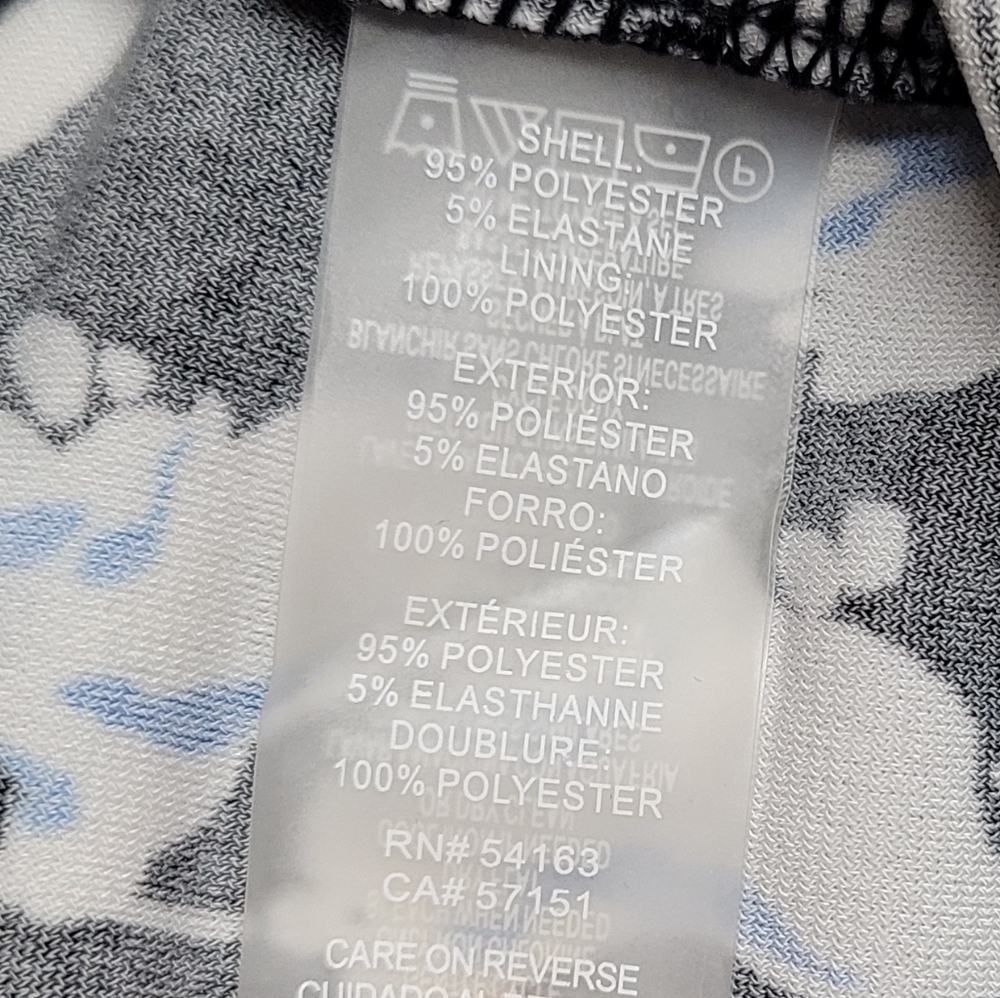 Tommy Hilfiger Women's Blue Black Floral Tie-Neck Puff Sleeve Casual Day Dress - Picture 12 of 12